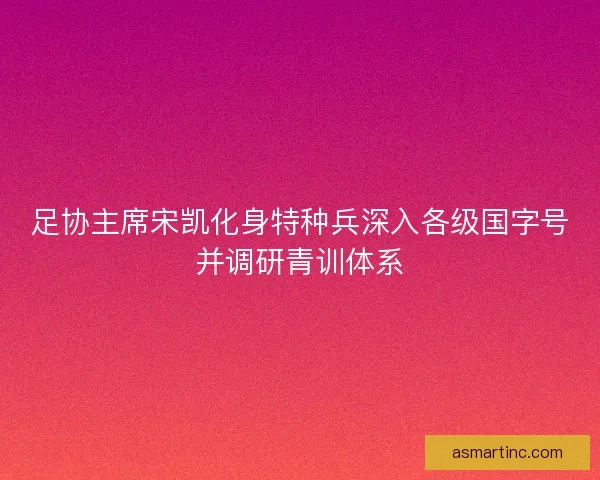 足协主席宋凯化身特种兵深入各级国字号并调研青训体系